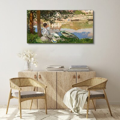 Tableau sur toile Une rive de rivière tranquille