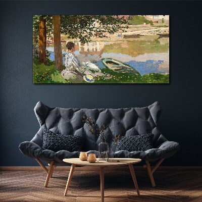 Tableau sur toile Une rive de rivière tranquille