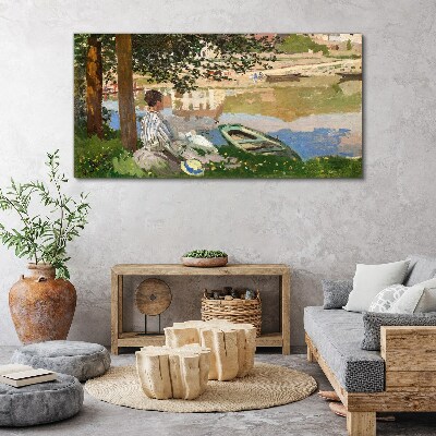 Tableau sur toile Une rive de rivière tranquille