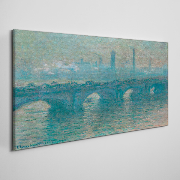 Tableau toile imprimée Les ponts de Londres dans le brouillard