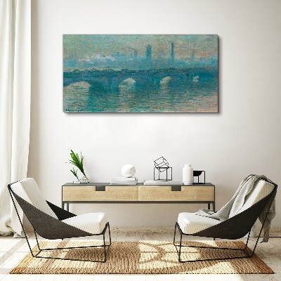 Tableau toile imprimée Les ponts de Londres dans le brouillard