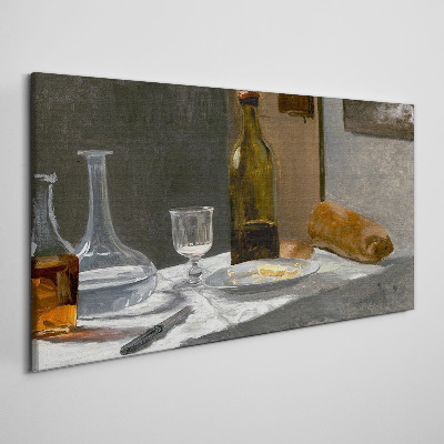 Tableau imprimé sur toile Nature morte avec bouteilles et verre