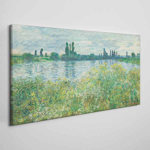Tableau toile imprimée Vue sur la rivière dans la verdure