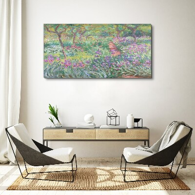 Tableau imprimé sur toile Jardin fleuri au soleil printanier