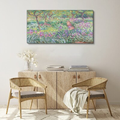Tableau imprimé sur toile Jardin fleuri au soleil printanier