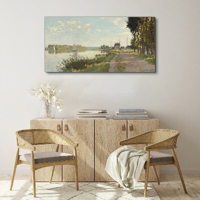 Tableau imprimé sur toile Un paysage paisible au bord de la rivière