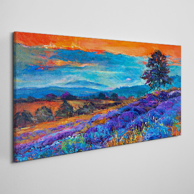 Tableau sur toile Paysage coloré au coucher du soleil