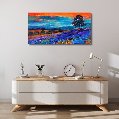 Tableau sur toile Paysage coloré au coucher du soleil