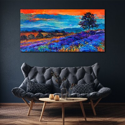 Tableau sur toile Paysage coloré au coucher du soleil
