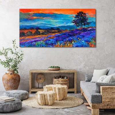 Tableau sur toile Paysage coloré au coucher du soleil