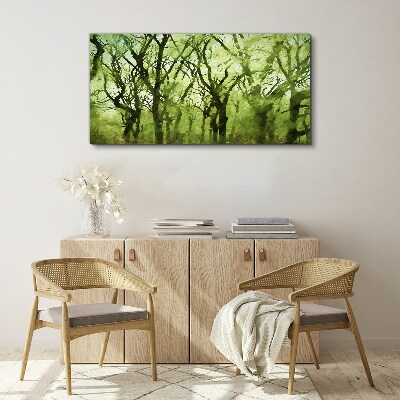 Tableau toile imprimée Forêts vertes dans la lumière brumeuse