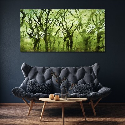 Tableau toile imprimée Forêts vertes dans la lumière brumeuse