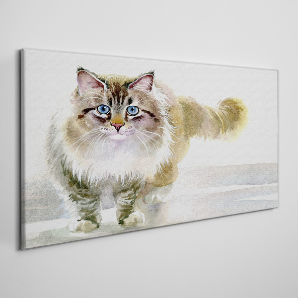 Tableau imprimé sur toile Un chat aux tons pastel