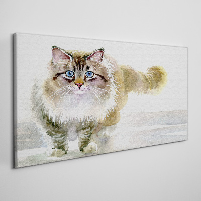 Tableau imprimé sur toile Un chat aux tons pastel