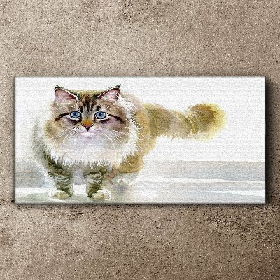 Tableau imprimé sur toile Un chat aux tons pastel