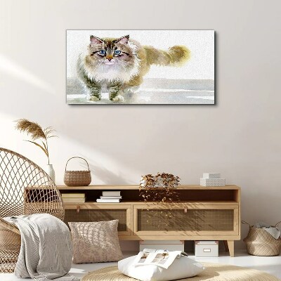 Tableau imprimé sur toile Un chat aux tons pastel