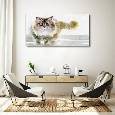 Tableau imprimé sur toile Un chat aux tons pastel