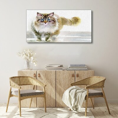 Tableau imprimé sur toile Un chat aux tons pastel