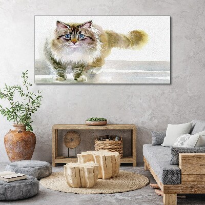 Tableau imprimé sur toile Un chat aux tons pastel