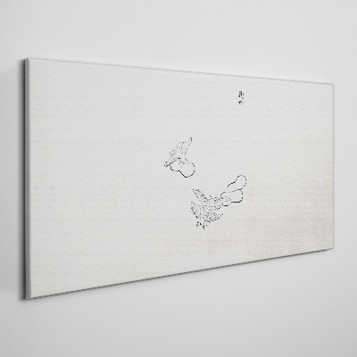 Tableau toile imprimée Oiseaux délicats en arrière-plan