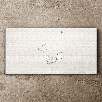 Tableau toile imprimée Oiseaux délicats en arrière-plan