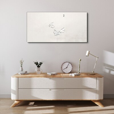 Tableau toile imprimée Oiseaux délicats en arrière-plan