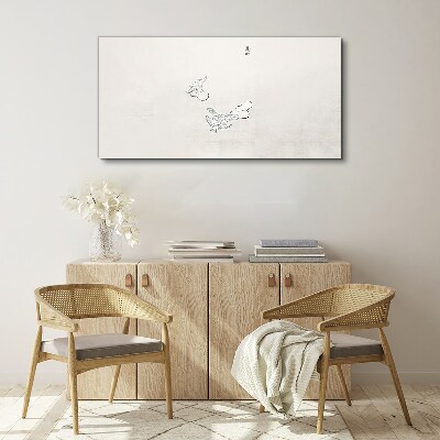 Tableau toile imprimée Oiseaux délicats en arrière-plan