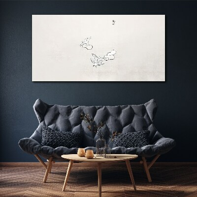 Tableau toile imprimée Oiseaux délicats en arrière-plan