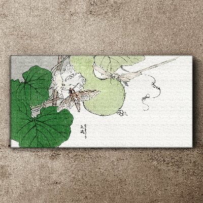 Tableau sur toile Papillons et plantes en harmonie