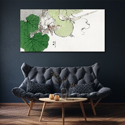 Tableau sur toile Papillons et plantes en harmonie