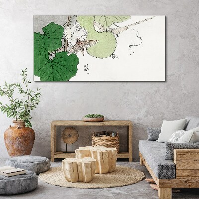 Tableau sur toile Papillons et plantes en harmonie