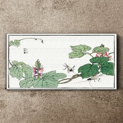 Tableau toile imprimée Fleurs et insectes en harmonie