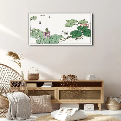 Tableau toile imprimée Fleurs et insectes en harmonie