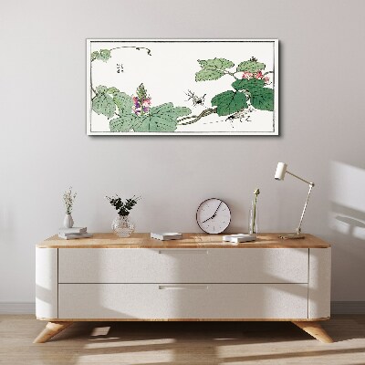 Tableau toile imprimée Fleurs et insectes en harmonie