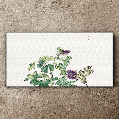 Tableau imprimé sur toile Harmonie florale avec un papillon