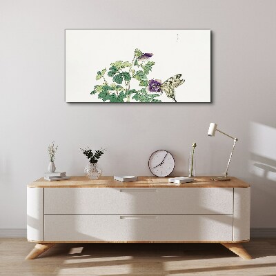 Tableau imprimé sur toile Harmonie florale avec un papillon