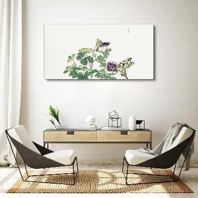Tableau imprimé sur toile Harmonie florale avec un papillon