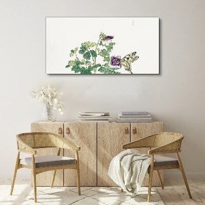 Tableau imprimé sur toile Harmonie florale avec un papillon