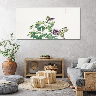 Tableau imprimé sur toile Harmonie florale avec un papillon