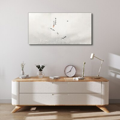 Tableau toile imprimée Nature paisible avec calligraphie