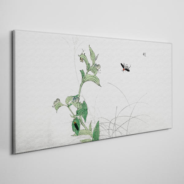 Tableau sur toile La délicatesse de la nature avec un papillon