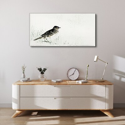 Tableau sur toile Un oiseau sur l'herbe