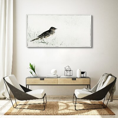 Tableau sur toile Un oiseau sur l'herbe