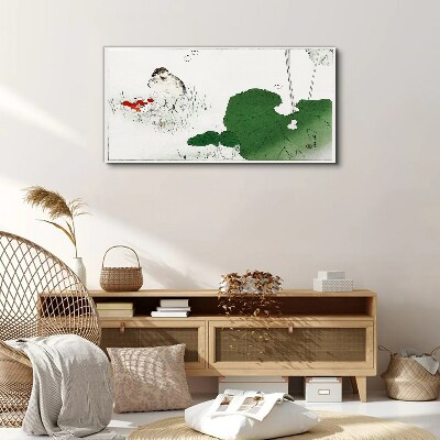 Tableau toile imprimée Un invité ailé dans un cadre verdoyant