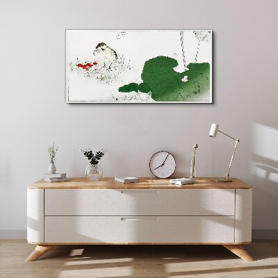 Tableau toile imprimée Un invité ailé dans un cadre verdoyant