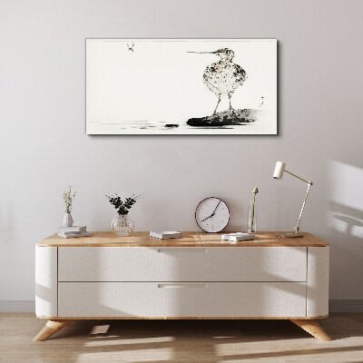 Tableau sur toile Un oiseau sur un fond minimaliste