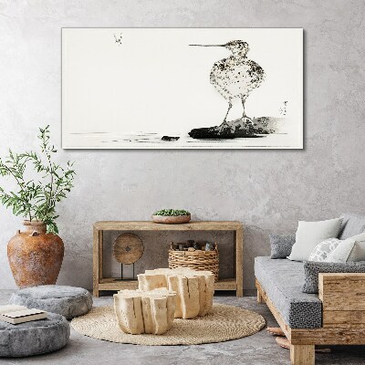 Tableau sur toile Un oiseau sur un fond minimaliste