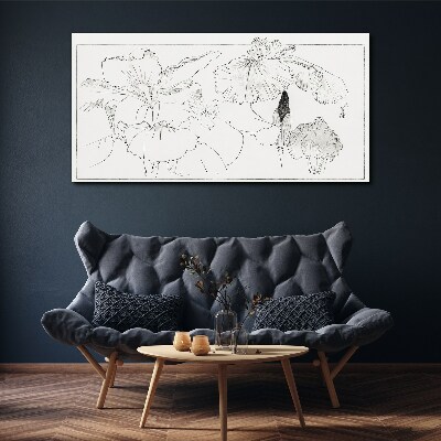 Tableau imprimé sur toile Compositions florales aux lignes délicates