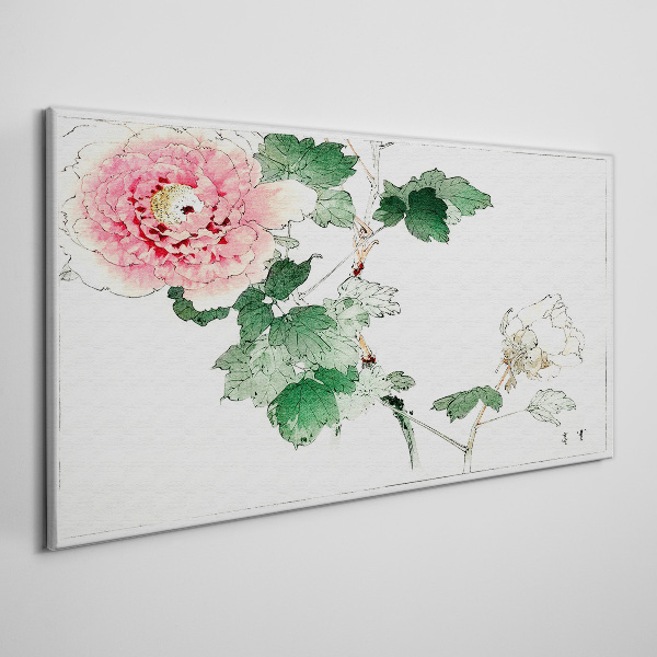 Tableau sur toile Composition florale avec pivoine rose