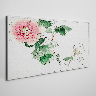 Tableau sur toile Composition florale avec pivoine rose
